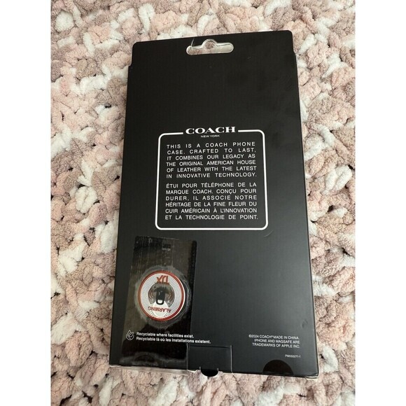 Coach iPhone 15 Pro Max MagSafe Protective Case Signature C  Pink Sparkle Ombré - Picture 4 of 4